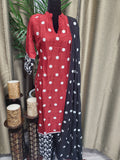 Red Pant Suit with Contrast Dupatta