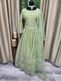 Party wear Anarkali Suit in Dark Khaki  Color --PAK6