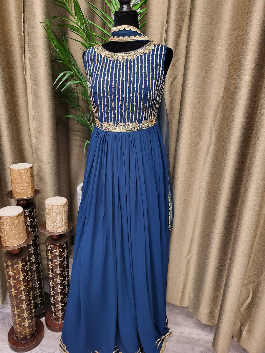 Party wear Dresses in Blue Color --PDR4