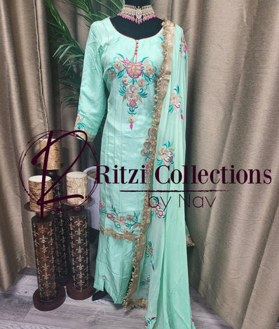 SPZ2 Palazzo Suit in Light Green