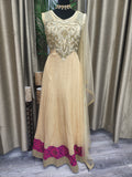 Party wear Anarkali Suit in Khaki    Color