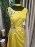 Party wear Anarkali Suit in Mustard Color