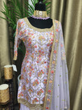 Party wear Sharara suit in Lilac Color --PSH45