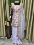 Party wear Sharara suit in Lilac Color --PSH45