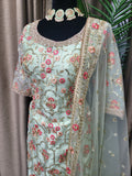 Party wear Sharara suit in Light green Color --PSH44
