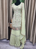 Party wear Sharara suit in Light Green Color --PSH43