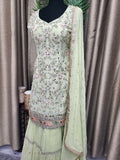 Party wear Sharara suit in Light Green Color --PSH43