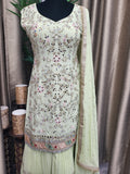 Party wear Sharara suit in Light Green Color --PSH43