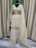 Party wear Sharara suit in Light Golden  Color --PSH42