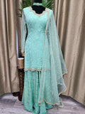 Party wear Sharara suit in Aquamarine  Color --PSH41