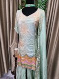 PSH31 Multi tone Banarasi Sharara Suit