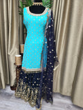 PSH30 Turquoise Sharara Suit