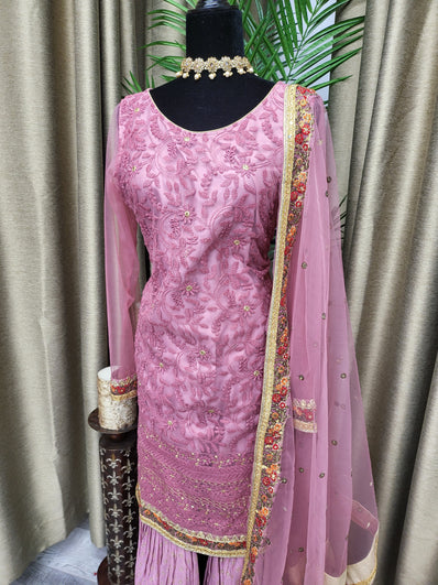 SSH25 Sharara suit in Mauve