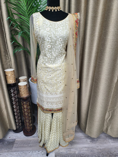 SSL2 Sharara Suit in Cream