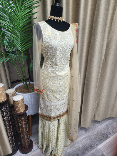 SSL2 Sharara Suit in Cream