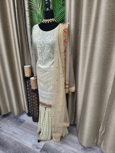 SSL2 Sharara Suit in Cream