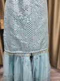 PSH24 Partywear Sharara Suit with Sequin work in Sky Blue