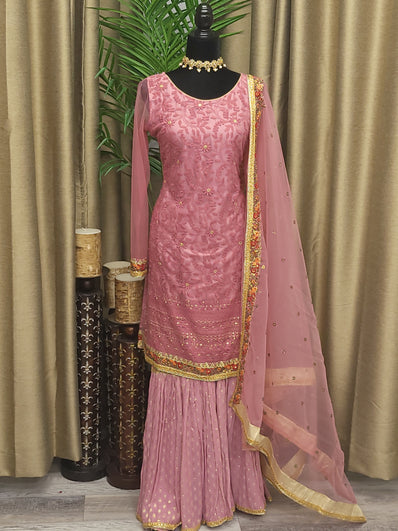SSH25 Sharara suit in Mauve