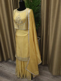 Party wear Sharara suit in Golden Color --PSH37