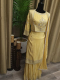 Party wear Sharara suit in Golden Color --PSH37