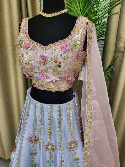 Party wear Lehenga in Pink-Purple  Color