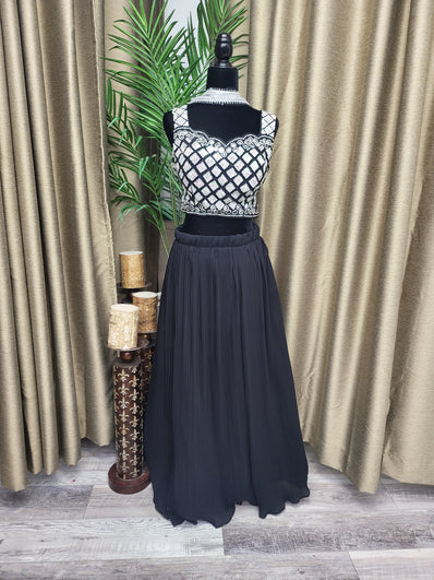 Party wear Lehenga in Black  Color