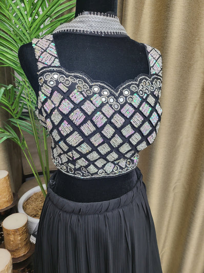 Party wear Lehenga in Black  Color