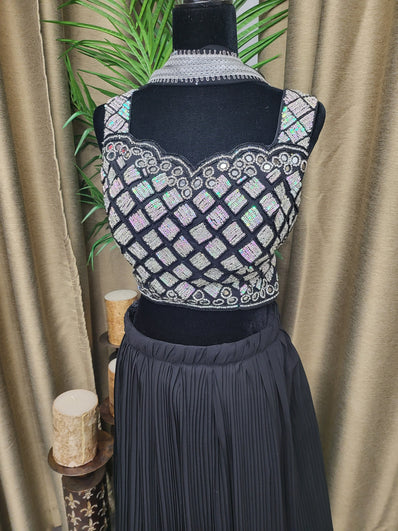 Party wear Lehenga in Black  Color