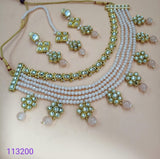 Mia Choker Set with Tikka - Peach