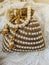Handcrafted Potli Bag with Beaded Pearl Chain - Dijon Gold