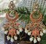 Alia Meenakari Earrings - Orange