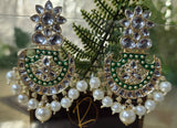 Zoya Meenakari Earrings - Green