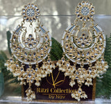 Freya Meenakari Earrings - Grey