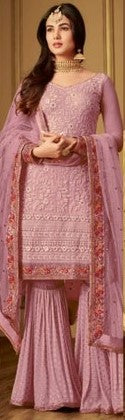 Roma Designer Sharara Suit- Peach