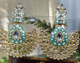 Avni Meenakari Earrings -Aqua